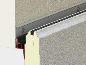 食品廠倉庫用門推薦,防蟲密封提升門插圖 提升門門板密封示意